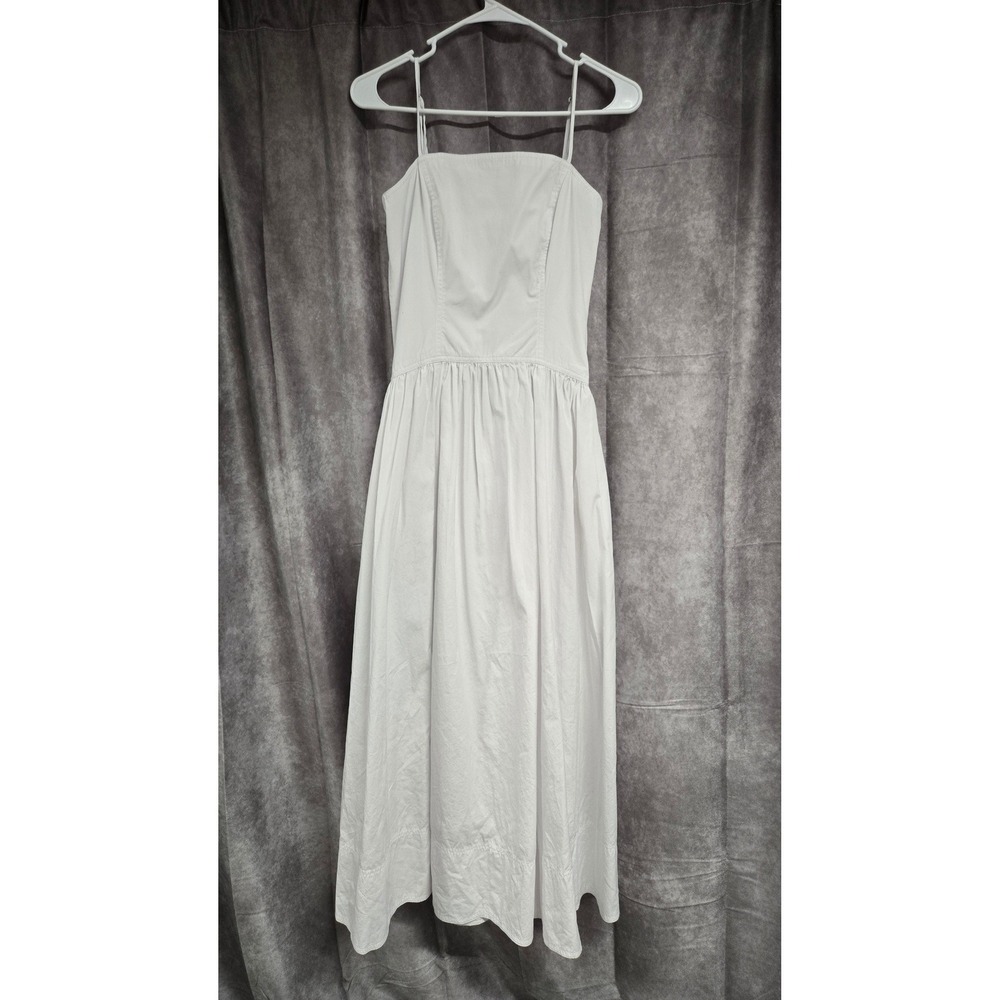 Madewell Poplin Seamed Maxi Dress Cutout Back White Summer Women's Sz 0 NWT - Picture 3 of 10